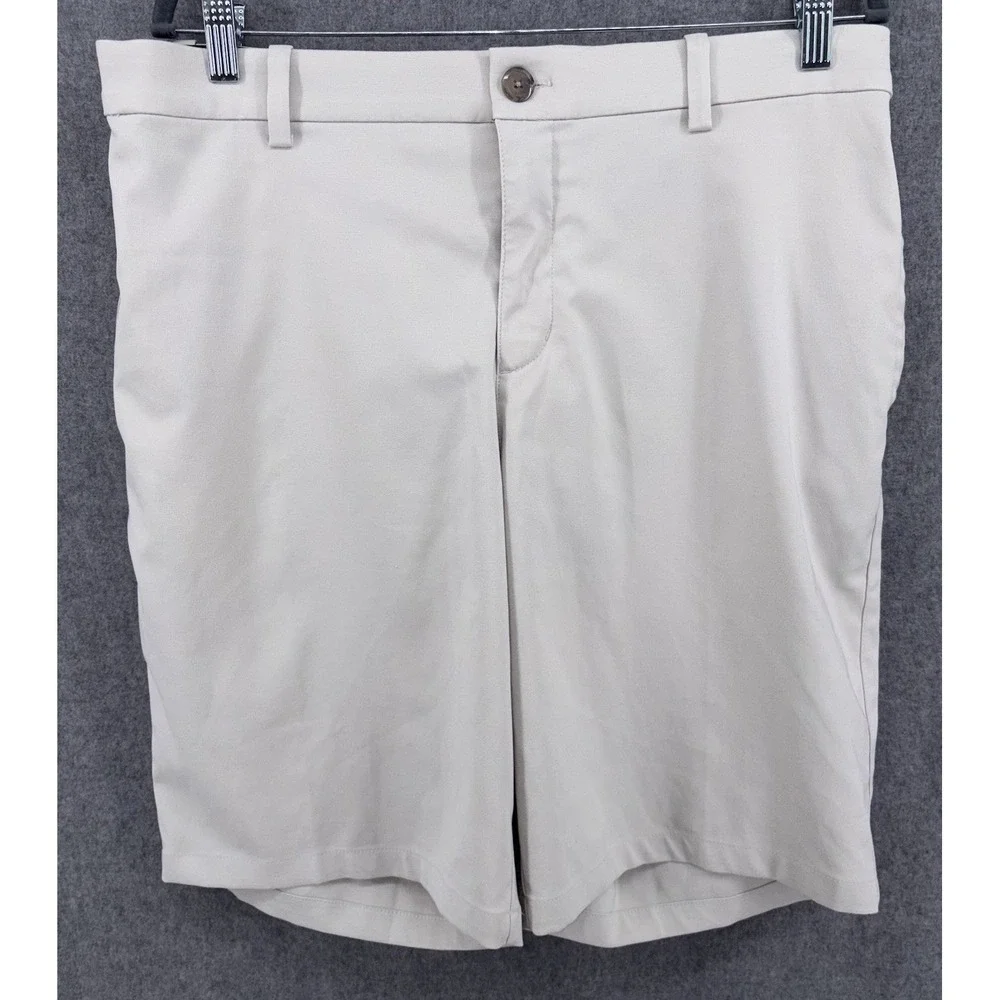 Nike‎ Flex Golf Shorts Mens 34 Beige Dri Fit Stretch Waistband Standard Fit